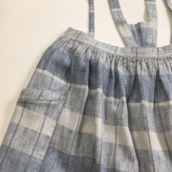 FREE PEOPLE Suspender Checkered Blue Skirt - Picture 5 of 14